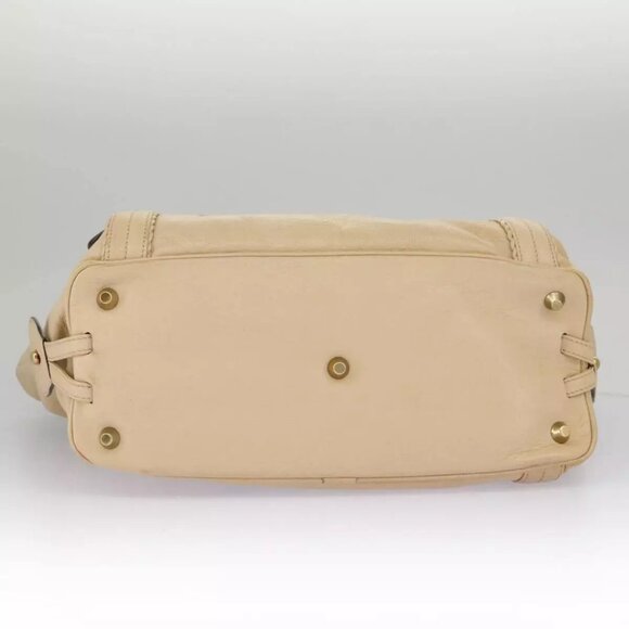 Chloe Tote Bag Leather Beige Gold Auth - Picture 9 of 16